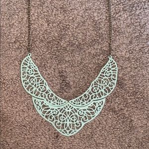 Mint green lace necklace